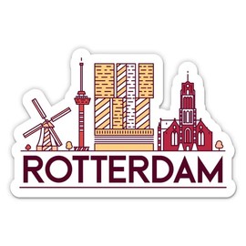 Squiddy Rotterdam Netherlands - Vinyl Sticker Decal for Phone, Laptop, Water Bottle (3" Wide)