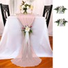 EVALYN EVE Pink Table Runner Cheesecloth Table Runner with 2