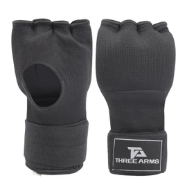 THREE ARMS Boxing New Quick Vantage (XL / Black / Hand Circumference Size 9.4 - 9.8 inches (24 - 25 cm)) Gel Absorbs Shock and Easy On and Off (Kickboxing/Martial Arts etc.), Vantage Supporter Gloves,