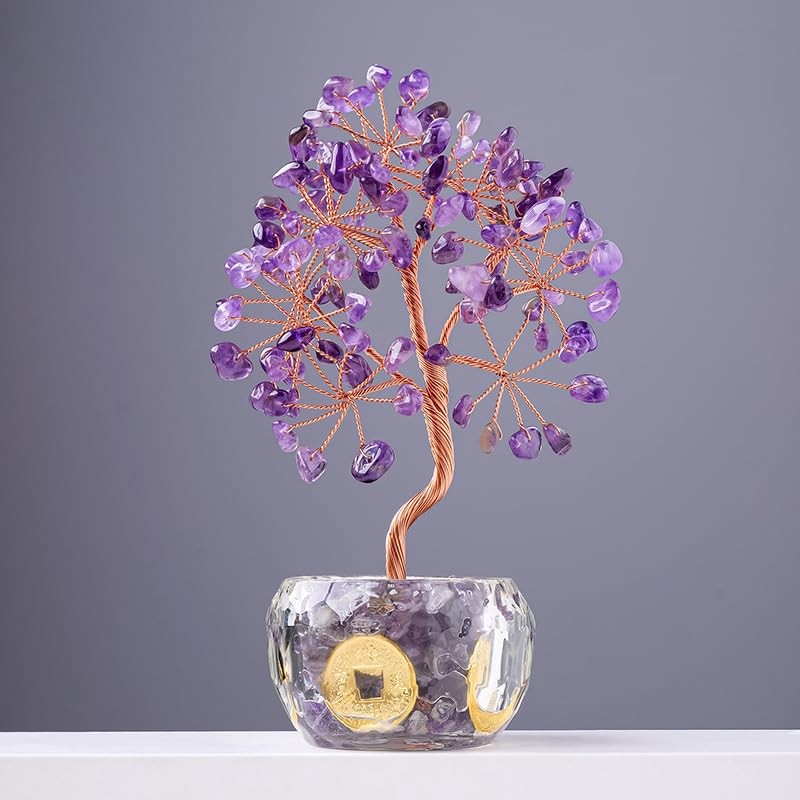 (Amethyst) Feng Shui-Crystal Tree-Money Tree-Home Decor-Office Decor-Quartz-Seven Chakra-Healing Gemstone-Birthday Gift