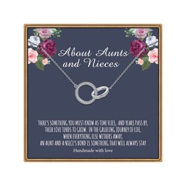 IEFLIFE Aunt Gifts - Best Aunt Ever Gifts, Aunt, Gifts for Aunt, Aunt, Aunt Gifts from Niece | Two Circles Necklace, Ifinity Circles Necklace