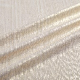 MaiMaiSuan 60’’ Wide Soft Shiny Stretch Metallic Luster Rib Knit Fabric for Dancing Dress Costume Wedding Dress DIY Clothing Fabric(5 Yard,Champagne)
