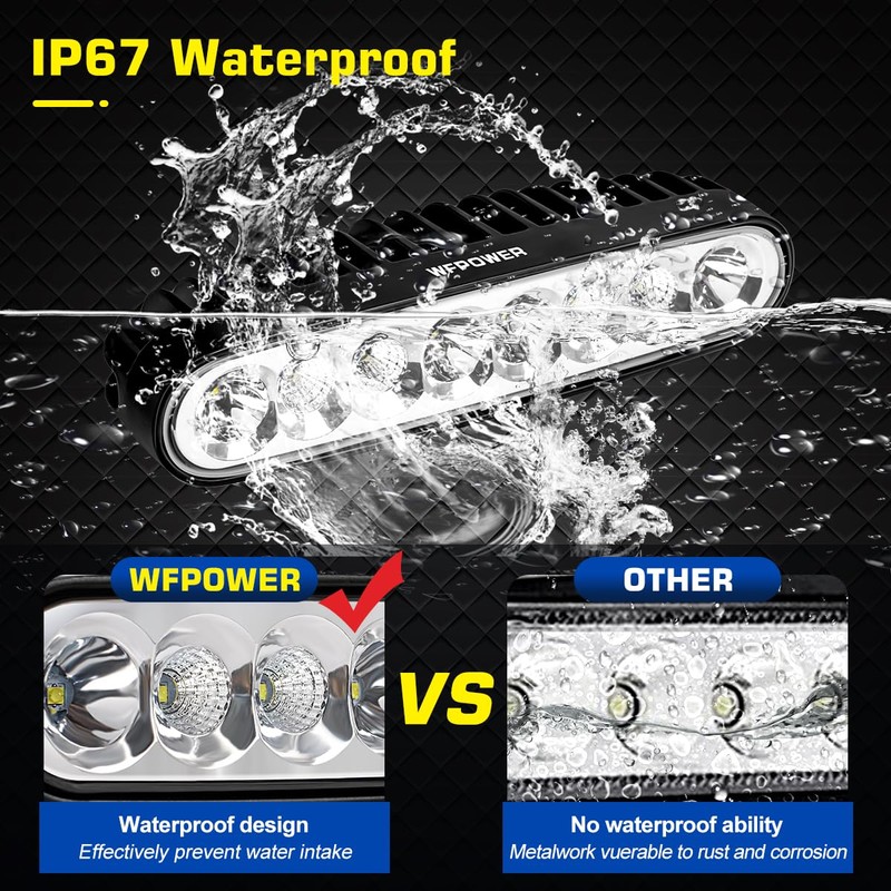 2 Pack Waterproof LED Boat Lights, 6.5inch 80W 8600LMS Boat