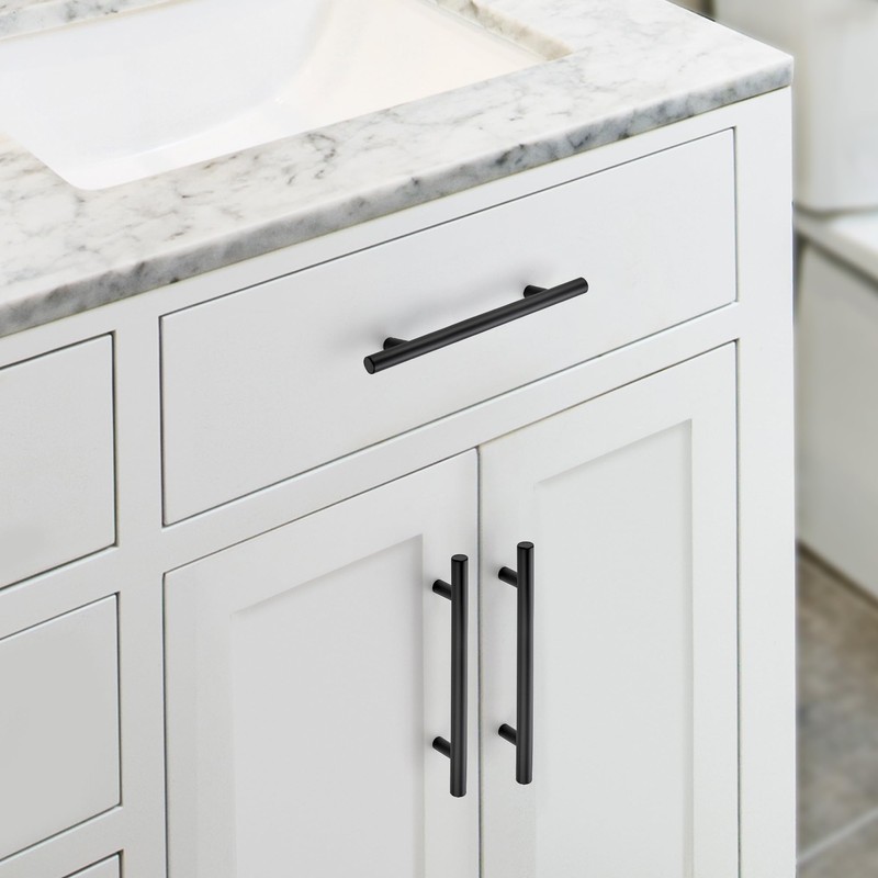 JOY DECOR 5 Pack 7.38 inch Cabinet Pulls Matte Black