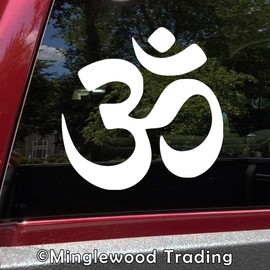 Minglewood Trading 2-Pack Om Aum Symbols Vinyl Sticker - Ohm Buddhism Hinduism - Die Cut Decals - Each 2.5w x 2.5h inches - Burgundy