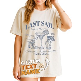 Tehg & Tuhg Funny Bachelorette Shirts for Bridal Party, The Bach and The Bride Club Shirts for Bride Squad, Custom Name Year Tees for Bridal Party Outfits or Girls Weekend Events