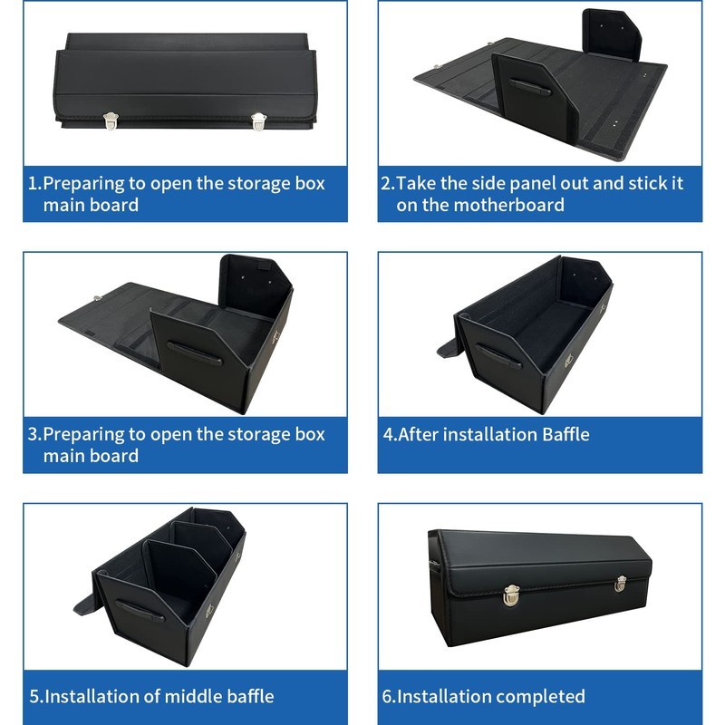 Wuatow Trunk Organizer for Car With Lid,Foldable Trunk Organizer for