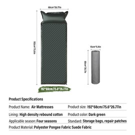 wowspeed Dark Green Twin Air Mattress with Built in Pump, Inflatable Mattress for Camping, Blow Up Mattress with Abrasion-resistant Fabrics, Portable & Foldable Air Mattress for Camping(74*27*2Inch)