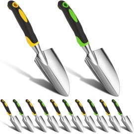Yaocom 12 Pcs Garden Shovel Aluminum Alloy Heavy Duty Trowel Garden Tool Small Shovels for Digging Metal Hand Shovel Garden Spade with Soft TPR Handle for Garden Lawn Yard Farm Home Shop Planting