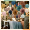Feifeiya Boho Party Decoration 20 Pcs Hanging Paper Fans Paper