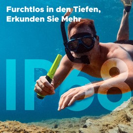 Hazlewolke Pinpointer Metal Detector, IP68 Fully Waterproof Handheld Metal Detector Rod with 4.5 Inch Detection Depth, 360° Search Hand Metal Detector Pinpointer Accessories for Adults - Children