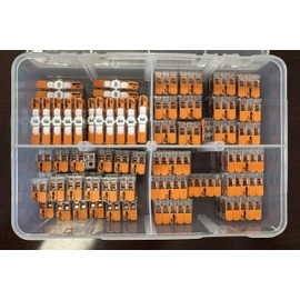 WAGO Lever Nut 88pc Wire Splicing Connector Kit with Case. WAGO Lever Nuts 221-412, 221-413, 221-415, and 221-2401 Included.