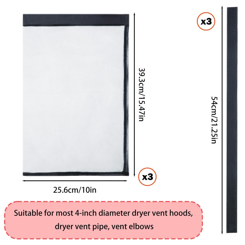 3Pcs Dryer Vent Lint Catcher Bag Lint Dust Traps Dryer