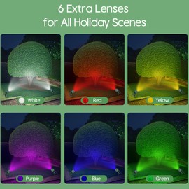 LED Outdoor Spotlights, 120V 5W Plug in Spot Light with 5 Lenses (Red Green Yellow Blue Purple), 360° Rotatable, 6000K, Waterproof Landscape Lighting for Flag Tree Garden, 2 Pack