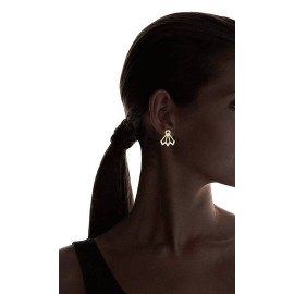 nOir Yukon Clear Sparkling CZ Stones Gold-tone 2 Zig Zag + 2 Bars Earrings Set