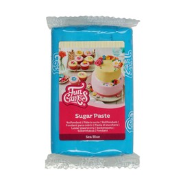 FunCakes Pasta di Zucchero Sea Blue: facile da usare, liscia, flessibile, morbida e pieghevole, perfetta per decorare torte, halal, kosher e senza glutine. 250 gr