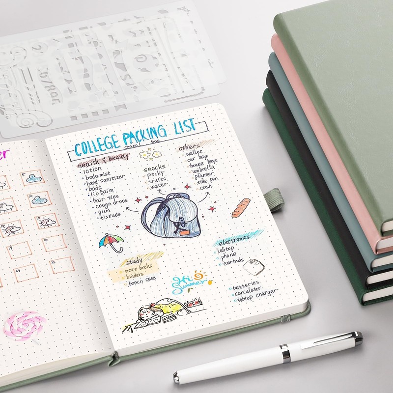 EMSHOI A5 Notebook Dotted Journal - 150gsm Thick Paper, Hardcover
