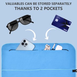 flintronic Gym Towel, Microfibre Towel with Zipper Pocket, Quick dry Lightweight Absorbent Travel Towel, Compact, Ultra-lightweight & Fast Drying, Perfect for Sports, Gym, Yoga, Camping & Backpacking