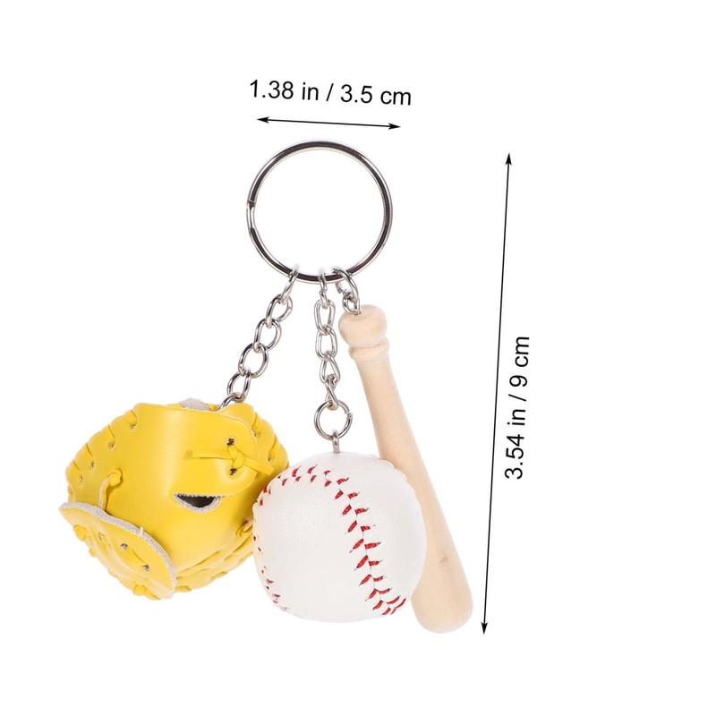 SUPVOX 2pcs Softball Keychains Miniature Baseball Glove Accessories for Key