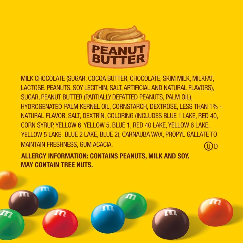 M&M'S Peanut Butter Chocolate Candy 5.1-Ounce Bag (Pack of 12)