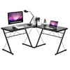Black L-Shaped Design Corner Desk Home Office Computer Desk Laptop