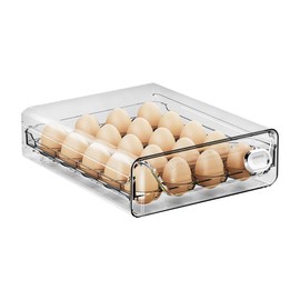 Egg Holder for Refrigerator,20/40 Egg Container for Refrigerator,Egg Fresh Storage Box for Fridge Egg Storage Tray Organizer Bin, Clear Plastic Storage Container,9.76" x 8.46 "x 2.76" (Single layer)