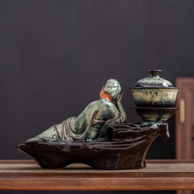 Ceramic Teapot with Infuser Semi Automatic Tea Set Magic Teapot