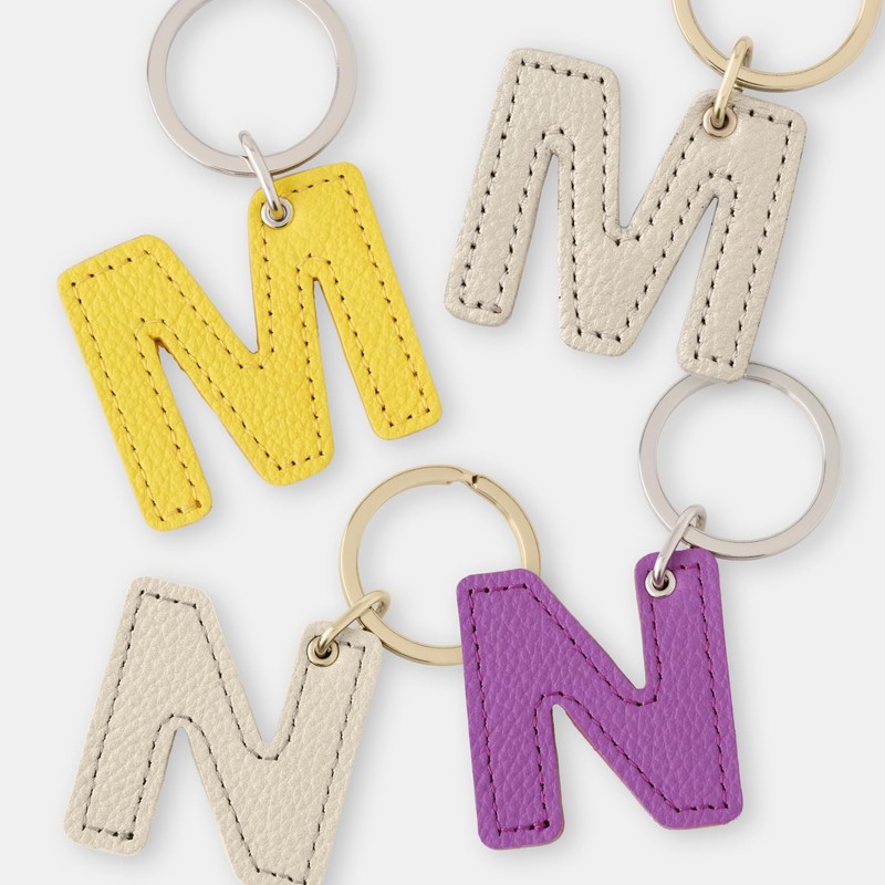 [Slip-on] Keychain (JK-1401 Alphabet Keychain, Medium, Yellow), One Size