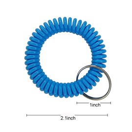 Kbraveo 40PCS Multicolor Plastic Stretchable Spiral Bracelet Wrist Coil Key Chains, Wrist Band Key Ring Chain for Office, Workshop, Shopping Mall, Sauna, Outdoor Sport