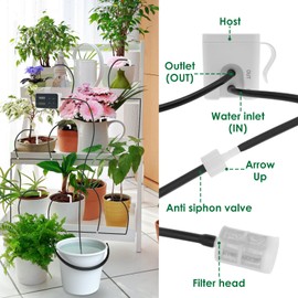 UKQRRTC Plantings Self Watering Systems, Smart Water Timer, Adjustable Drip Irrigation Kit, Water Saving Planting Watering Devices, Indoor Watering Systems