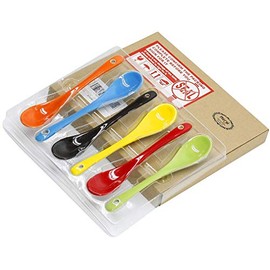 Mecai 5 inch long Porcelain Small Egg Spoons For Coffee Set of 6 -Multi color
