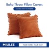 MIULEE Fall Boho Decorative Throw Pillow Covers with Pom-poms, Soft