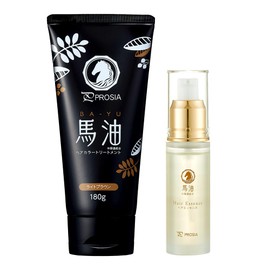 Aimedia Horse Oil Hair Color Treatment + Hair Essence, 6.3 oz (180 g) + 30 ml, Light Brown, Hair Color Essence, Non-Rinsing Treatment, Hair Oil, Made in Japan, Prussian, Moisturizing Ingredient, Wavy