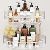 Orimade Corner Shower Caddy with 2 Hooks Wall Mounted Metal