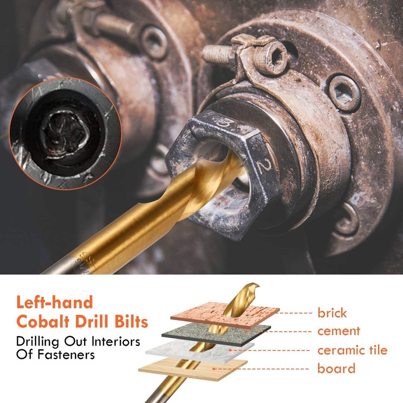 XEWEA 49PCS Screw & Bolt Extractor Set with Left Hand