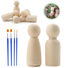 TXXATX Pack of 20 Wooden Figures for Painting, 53 mm Toy Figures, Wooden Unfinished Wooden Cone for Crafts, Figures for Painting, Man, Woman, Wooden Figures, Family for DIY, Birthday, Wedding,