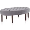 BELLEZE 46 Inch Ottoman Bench Button-Tufted Bench, Oval Coffee Table