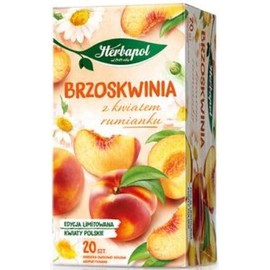 Peach With Chamomile Flowers Tea Natural Pure And Refreshing Herbal Fruit Infusion Herbapol