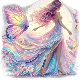 Butterfly Fairy PVC Vinyl Car Decals Stickers Waterproof Self-Adhesive Decals for Cars, Laptops, Trucks, Motorcycles Wall Window Luggage Scratch Cover Door Decor Sticker