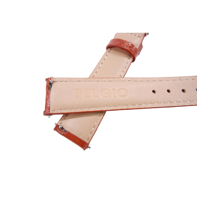 Pelgio Genuine Crocodile Alligator Belly Skin Leather Quick Release Men's