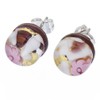 GlassOfVenice Murano Glass Venetian Reflections Round Stud Earrings - Purple
