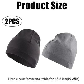 XNBTFK 2Pcs Skull Caps for Men, Running Hat and Cycling Helmet Liner, Lightweight Nylon Skull Cap for Running and Biking, Gray and Black Wave Cap for Men