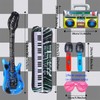 10 Pieces Inflatable Music Instrument Party Props Set Includes Saxophone,