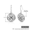 925 Sterling Silver Celtic Knot Round Charm Drop Earrings