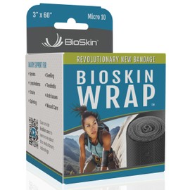 BIOSKIN Compression Wrap - Ankle & Knee Ice Pack Wrap | Micro 10, 3" x 60" | Self Adhesive Bandage Wrap for Sprains, Swelling, Tendinitis, Lymphedema, Wound Care, | First Aid Kits, Sports & to-Go Bags