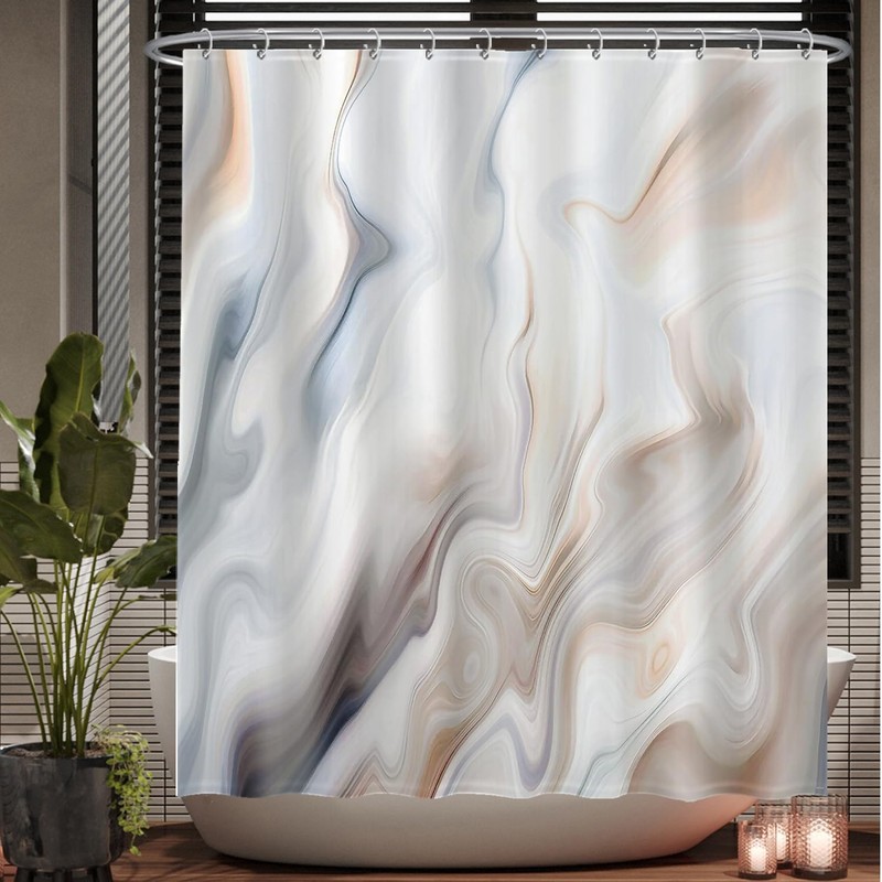 Ulticool Shower Curtain - Marble Waves Brown Sepia - 180