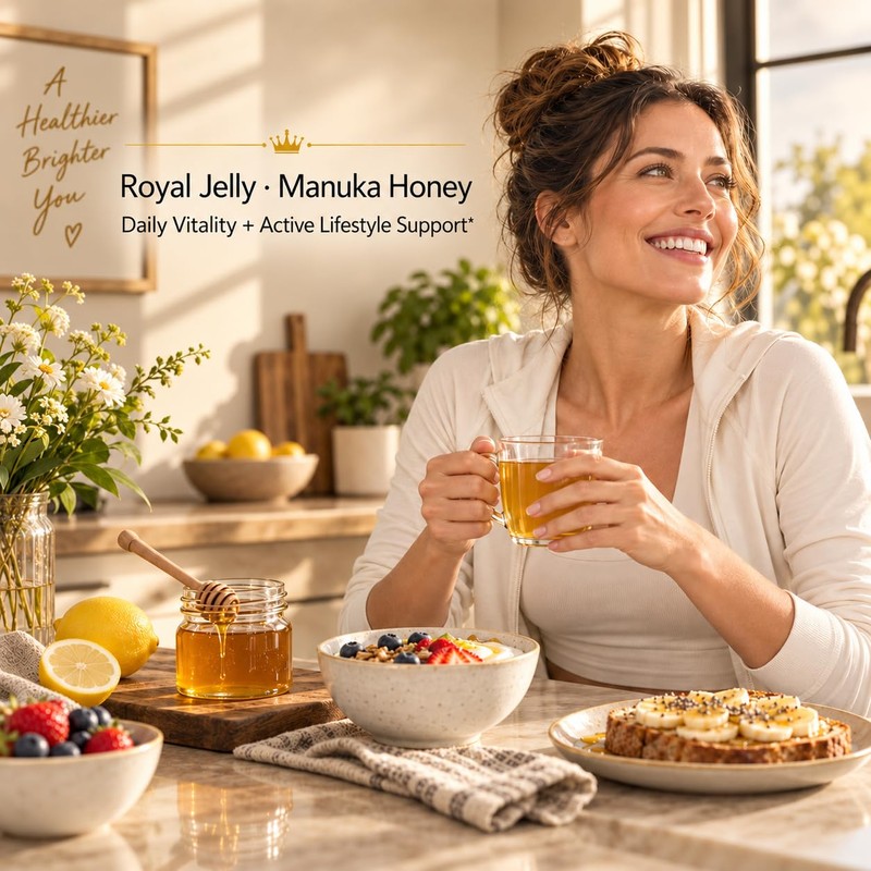 Royal Jelly Honey Supplement, Manuka Honey Blend, 60 Capsules