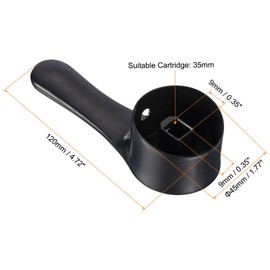 uxcell Single Lever Faucet Handle for 35mm Cartridge, Zinc Alloy Faucet Handle Replacement for Kitchen Bathroom Shower, 4.7"x1.8", Black