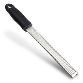 Lemon Zester & Grater for Cheese, Ginger, Garlic, Nutmeg with Length of 12.7" (Black)