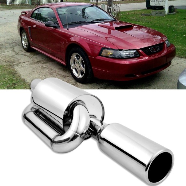 KEEPDSGN For 1994-2004 Ford Mustang V6 Twin Loop Exhaust Muffler
